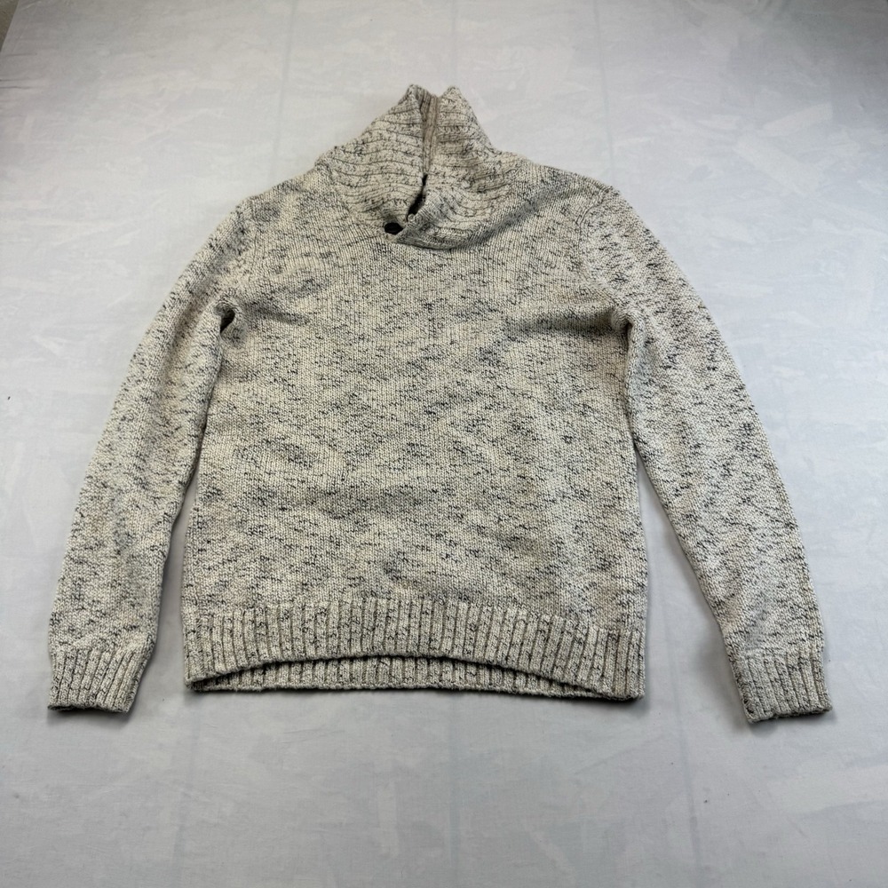Urban Pipeline Women's XL Chunky Knit Shawl Collar Sweater Beige Cozy
